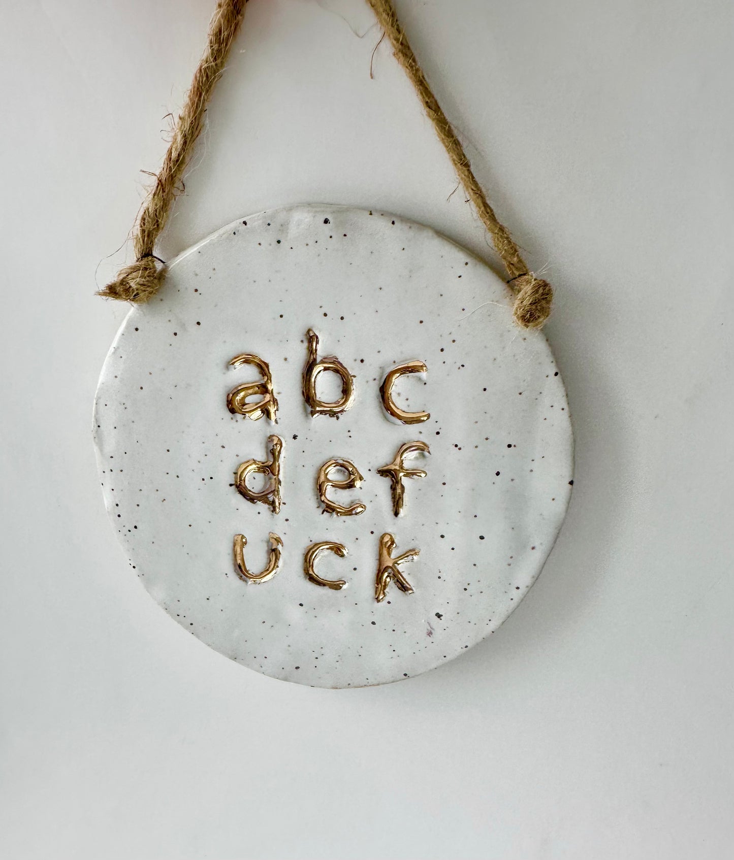 ABC wall hanging 22kt gold