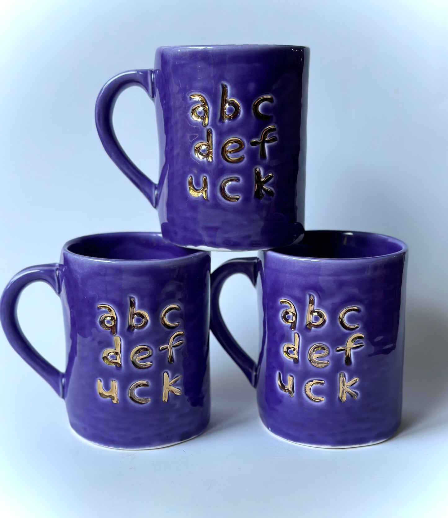 ABC mug: Purple 22kt gold