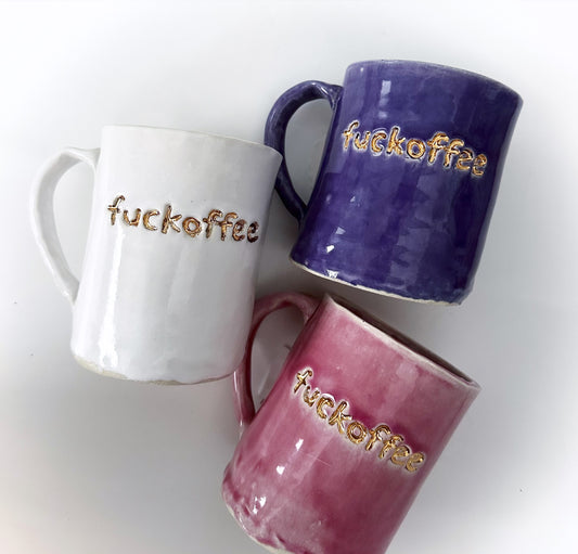 PRE- ORDER: fuckoffee mug- 22kt gold