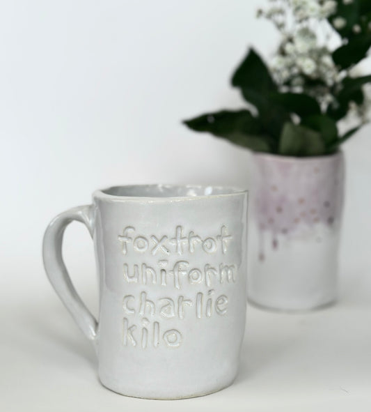 PRE-ORDER Foxtrot mug: classic white