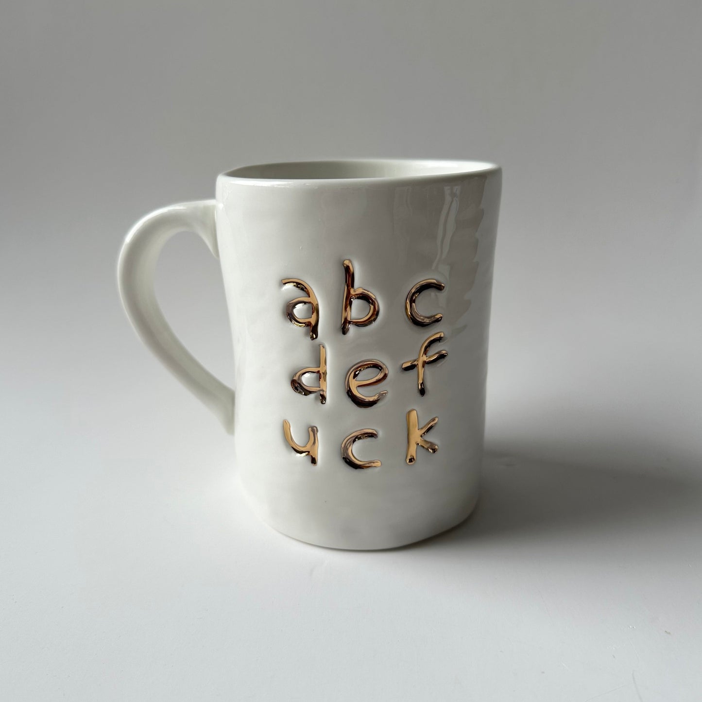 ABC MUG - WHITE 22kt GOLD