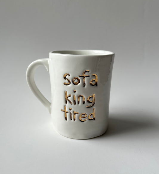 SOFA MUG white and 22kt gold